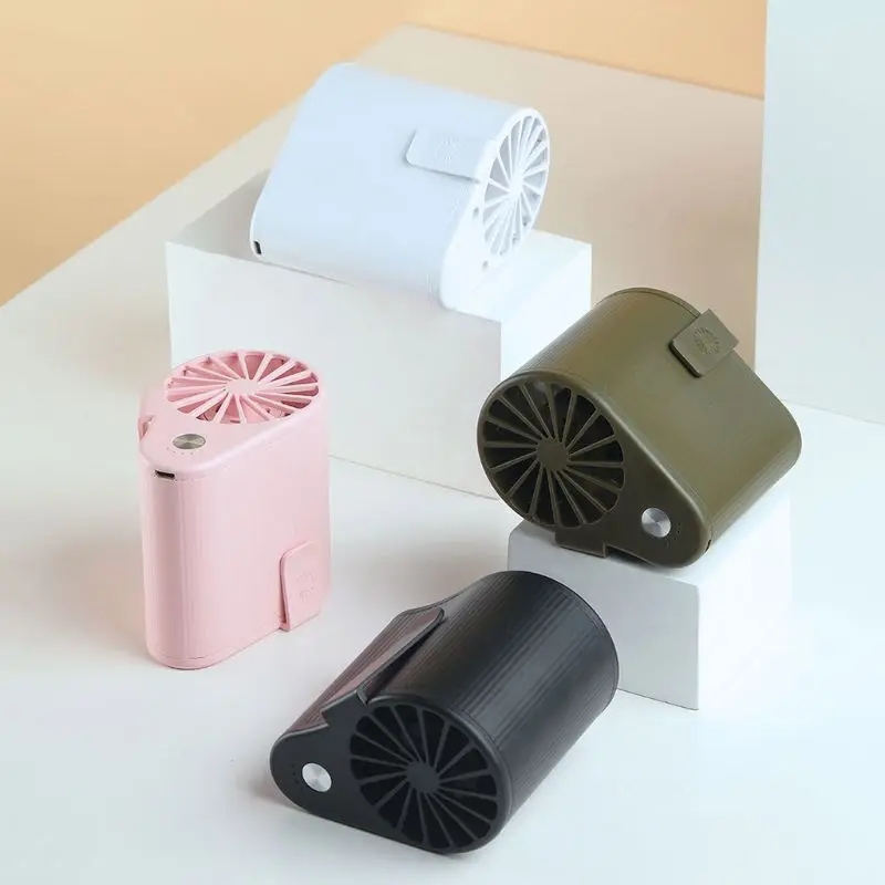 

Nice gift for friends USB portable fan Mini rechargeable sports fan hand-free waist mounted 3 speed adjustable 1pc