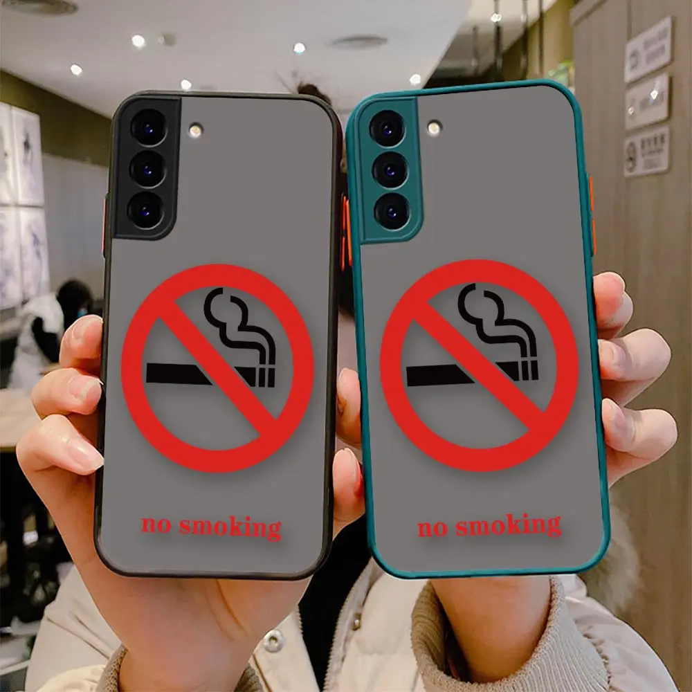 

Matte S23 Case Funda For Samsung S23 S22 S21 S20 S10 S10E S9 S8 Plus Lite Ultra 5G Clear Hard Case Para Capa Warning Safety Sign