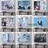 anime background cloth tapestry fashion wall cloth cat ears girl wall hanging student dormitory cartoon home decoration bohemia