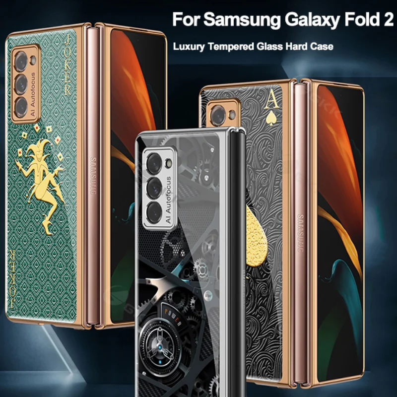 

Винтажный чехол из закаленного стекла для Samsung Galaxy Z Fold 2 5G, жесткий защитный чехол для Samsung Galaxy Z Fold 2