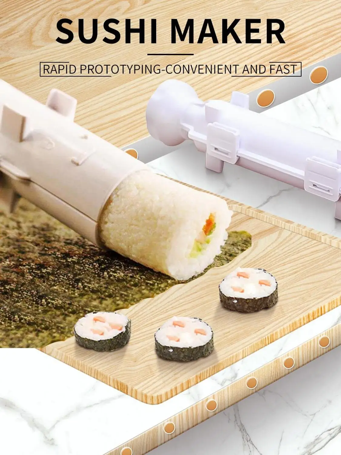 

Форма-Роллер для суши из пищевого пластика, устройство для приготовления суши, риса, овощей, мяса, набор для самостоятельного приготовления ...
