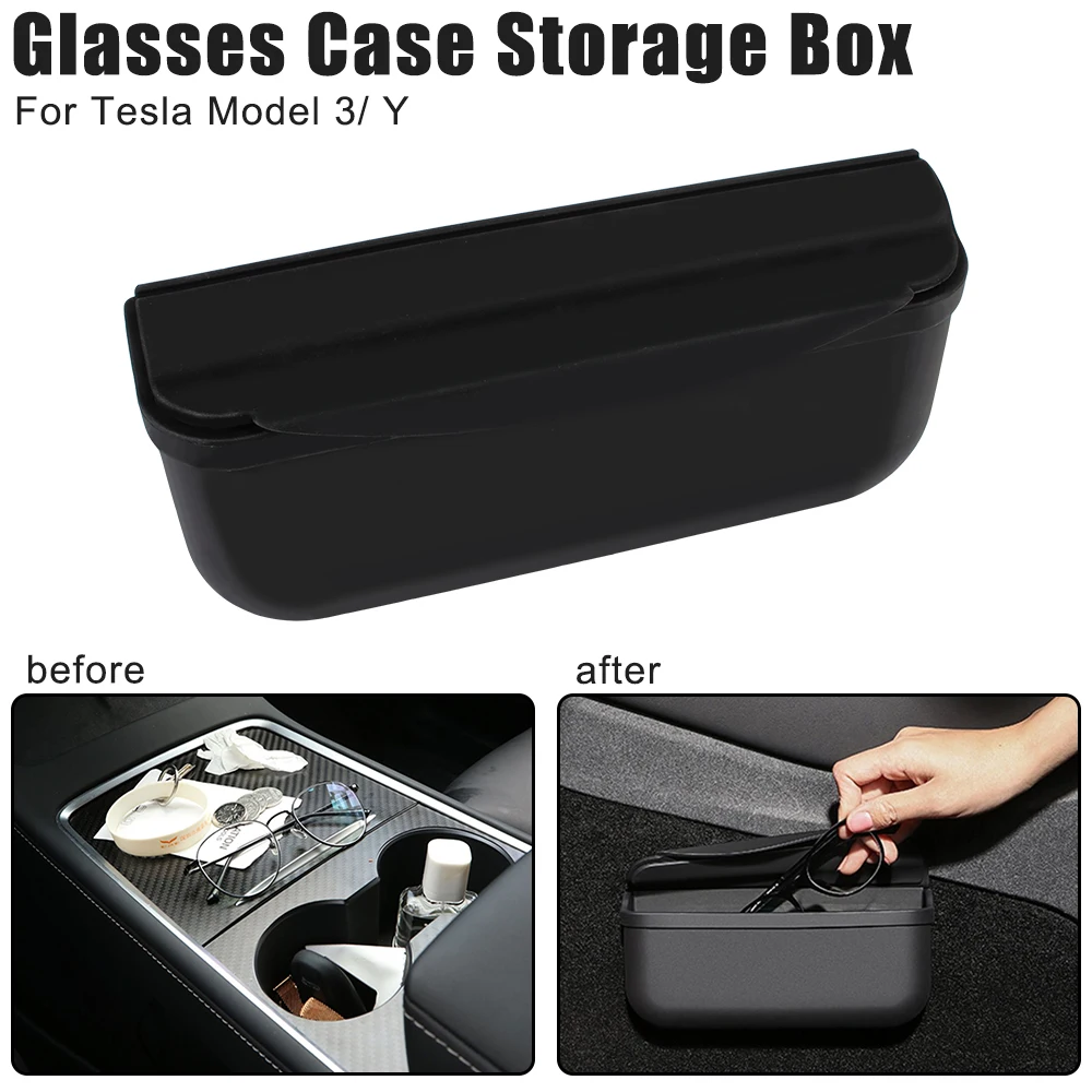 

Glasses Case Sunglasses Holder Sticky Seat Crevice Side Car-styling Silicone For Tesla Model 3 Model Y Storage Box