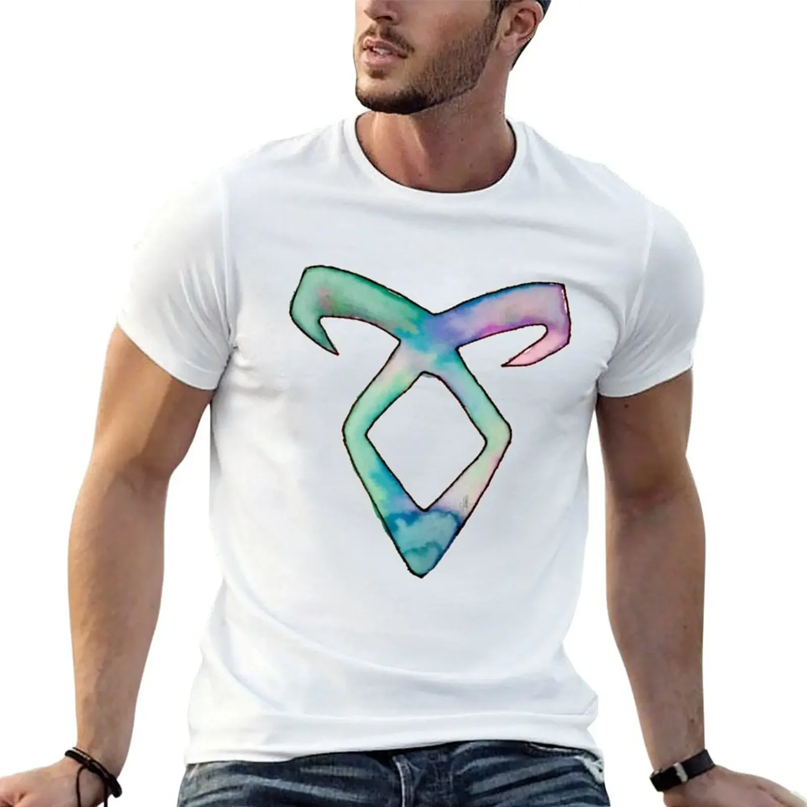 Fandom: The Mortal Instruments/Сумеречные охотники Ангельская футболка с акварельными рунами