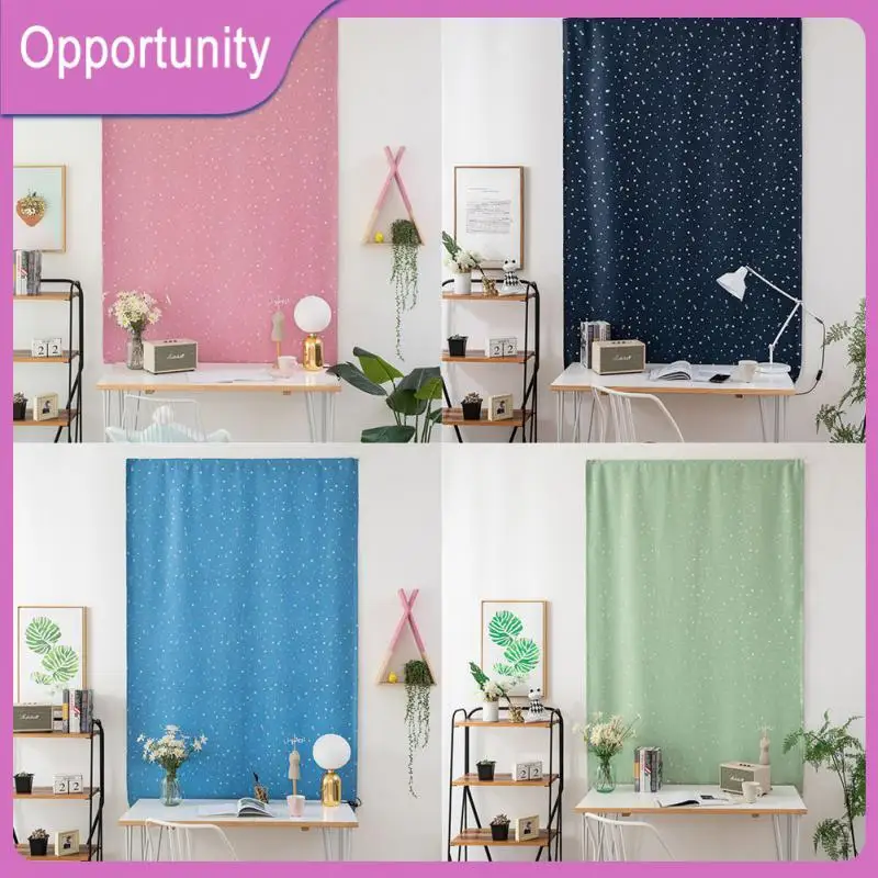 

For Children's Bedroom Hot Sun Shape Without Perforation Shade Curtai Self-adhesive Lightweight Curtains Silver Stars Simple