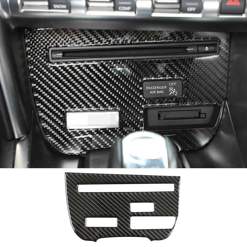

Soft Real Carbon Fiber Central Control CD Panel Cover Decoration Trim Fit for Nissan GTR R35 2008-2016 Interior Car Accessories