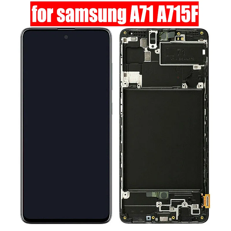 

ЖК-дисплей для Samsung Galaxy A71, матричный дигитайзер в сборе, сенсорный экран для Samsung A715 A715F A715W A715X, ЖК-экран с рамкой