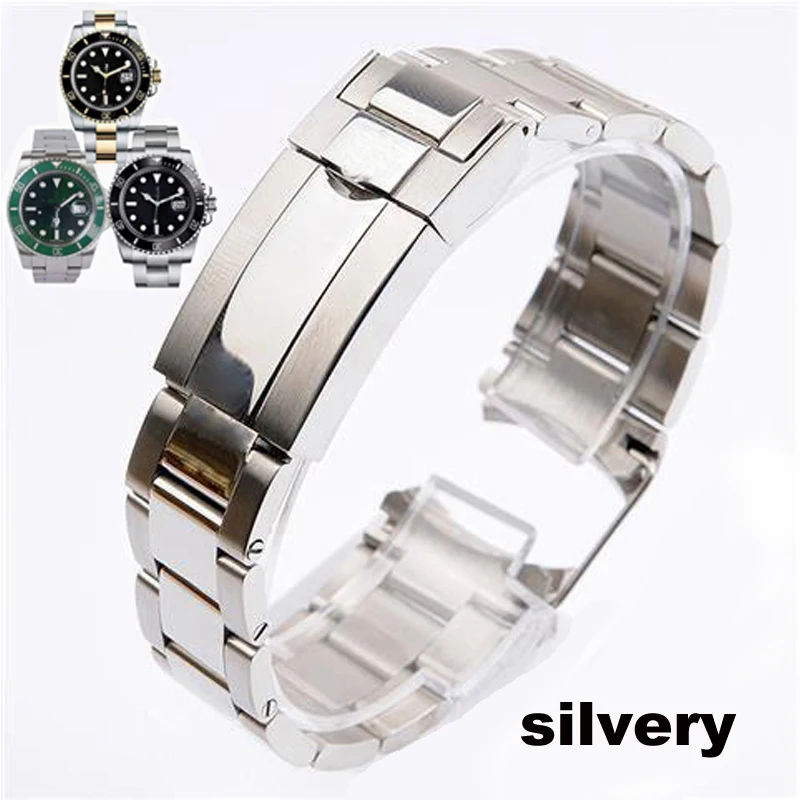 

Watch Band For For Rolex SUBMARINER DAYTONA Solid Stainless Steel Arc Edge Watch Accessorie Men Watch Strap Watch Bracelet Chain