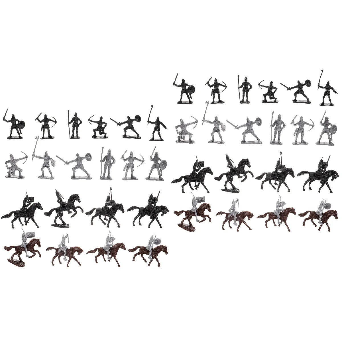 

2 Sets Cavalry Horse Model Sand Tray Miniatures People Models Knight Statue Table Kids Supply Decor Micro Figures Soldier Tiny