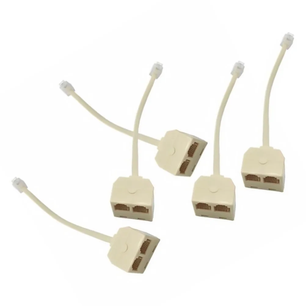 

5 Pcs Landline Splitter Telephones Wall Adaptor for Adapter Horns RJ11 Socket Plastic Plug Male Female