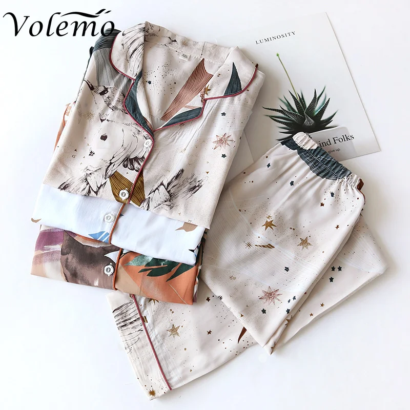 Spring Summer New 100% Viscose Long-sleeved Trousers Ladies Pajamas Suit 3XL Plus Size Long Sleepwear Women's Home Nightwear