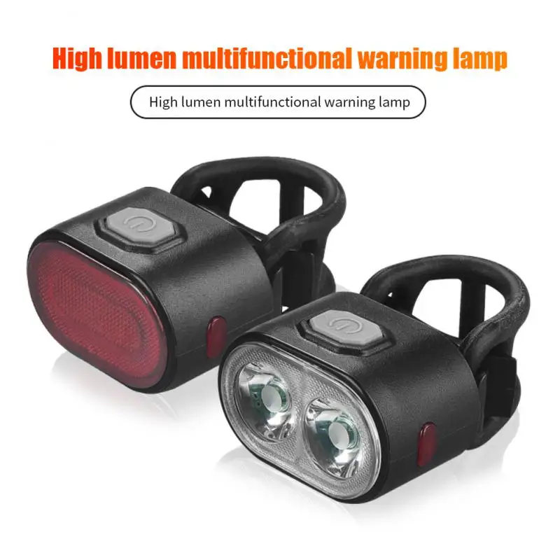 

Bike Lights Front Rear Cycling Lighting USB Rechargeable Bicycle Flashlight Lamp Set Mountain Bike Headlight Taillight Bike Lamp