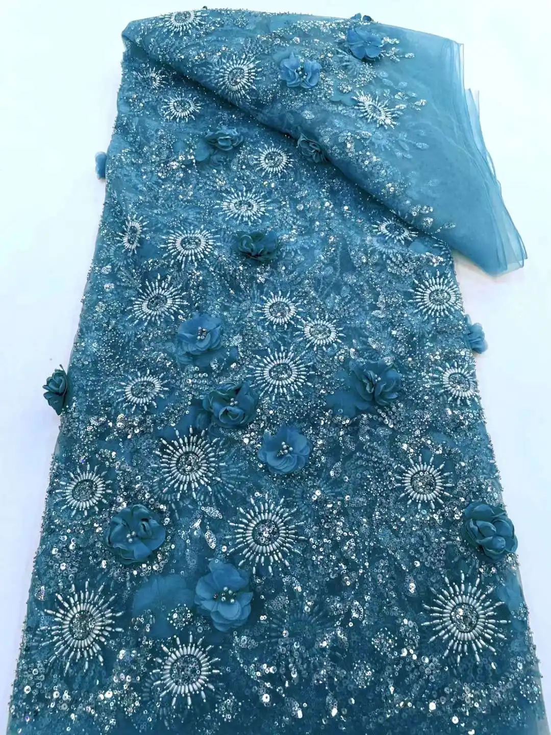 Кружевная ткань Mccarthy ручной работы из французского тюля 2024 Высококачественная 3D