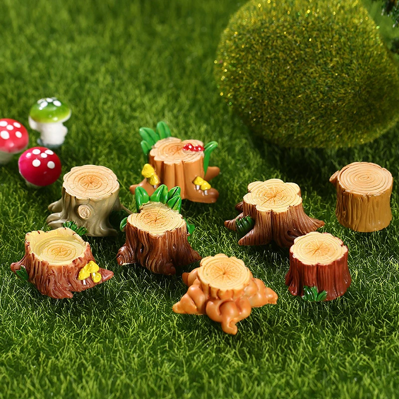 

1Pcs Mini Tree Stump Miniature Landscape Ornament Fairy Garden Bonsai Dollhouse Decoration