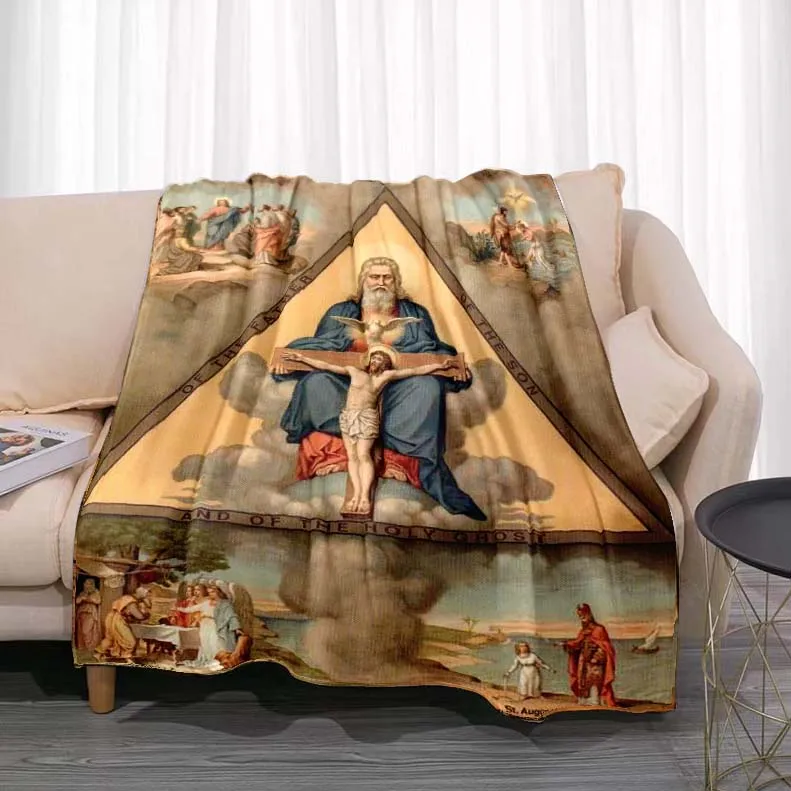 

Jesus Religion Christ Blanket Lightweight Bedding Super Soft Worm Flannel Blanket for Bed Living Room Sofa Sofa Adult