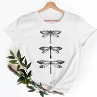 graphic tee t shirts dragonfly watercolor 90s female short sleeve ladies women fashion casual clothing summer tshirt clothes