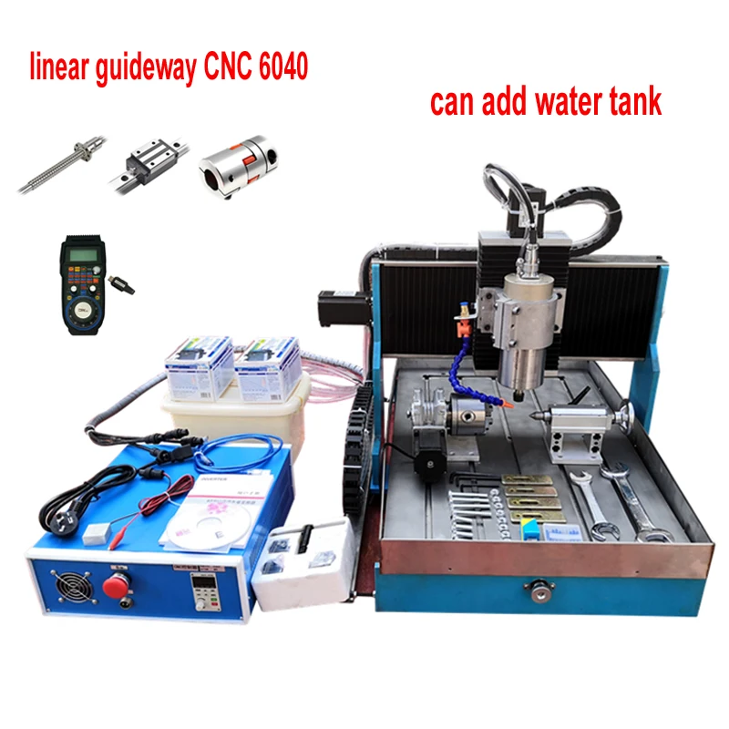 

3040 CNC Router 6040 Engraving Machine 4axis 2.2KW Linear Guideway Metal PCB Drilling Milling Machine Water Cooled Spindle 1.5kw
