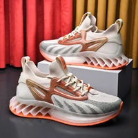 autumn new mens shoes high quality high elasticity reflective fly weaving tpu popcorn blade bottom tide shoes sneakers