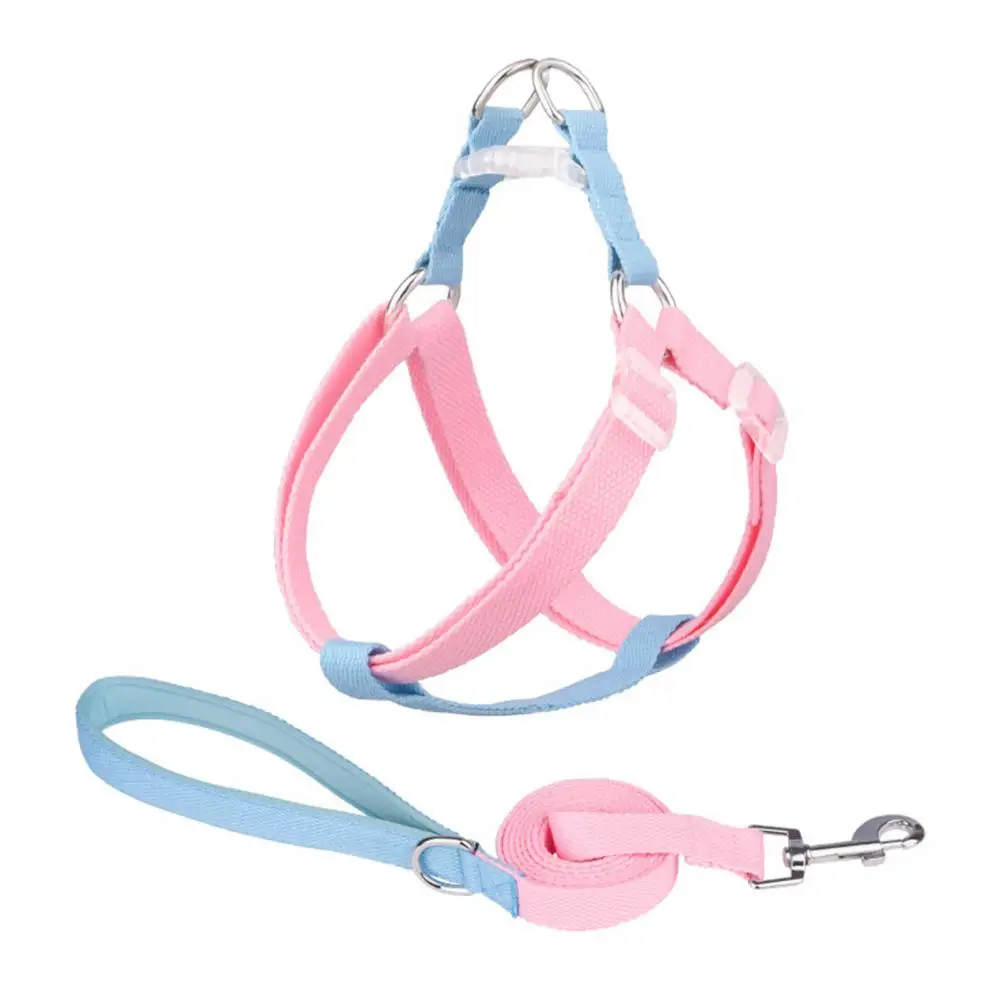 

1 Set Puppy Harness Premium Protect Skin Fasten Belt Dog Harness Backpack Leash Set for Outdoor Pet Chest Strap Pet Leash