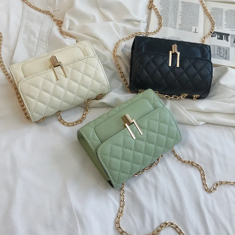 

women's new Lingge embroidery chain fragrance mini one shoulder small square bag