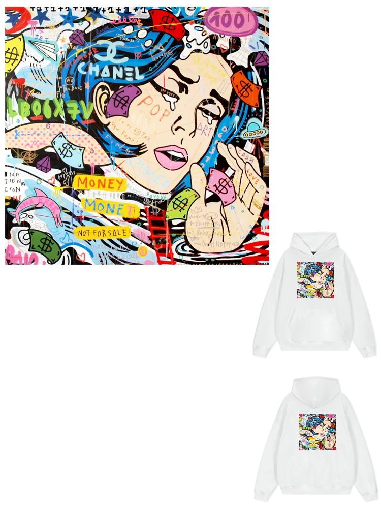 

Забавные художественные нашивки для одежды в стиле поп-граффити, нашивки «сделай сам» для детей, наклейки на одежду, виниловые наклейки