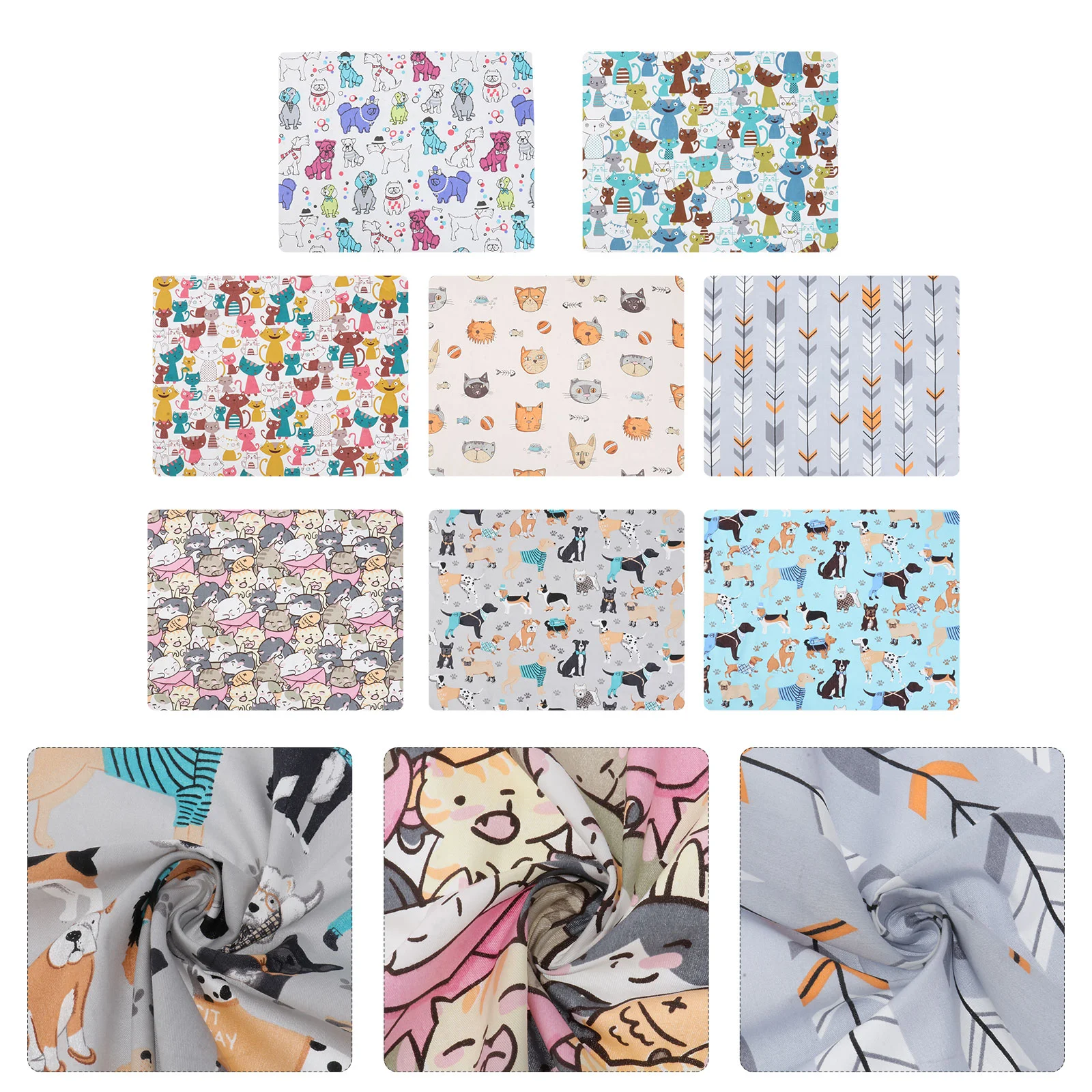 

8 Pcs Hand Decor Quilting Squares Patchwork Cloth Sewing Craft DIY Fabric Patchwork Sheet Cotton Fabric Quilting