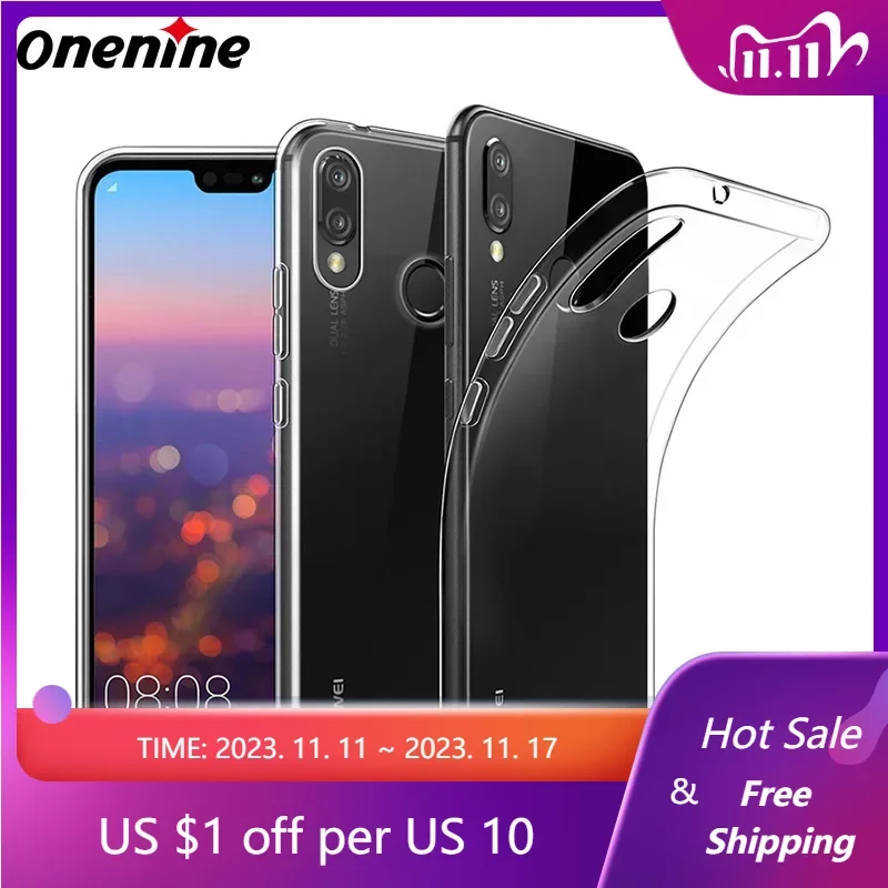 

Clear Mobile Back Cover for Huawei P20 Lite 2018/2019 Phone Case Soft TPU Thin Transparent Silicone Funda P20Lite 360 Protective