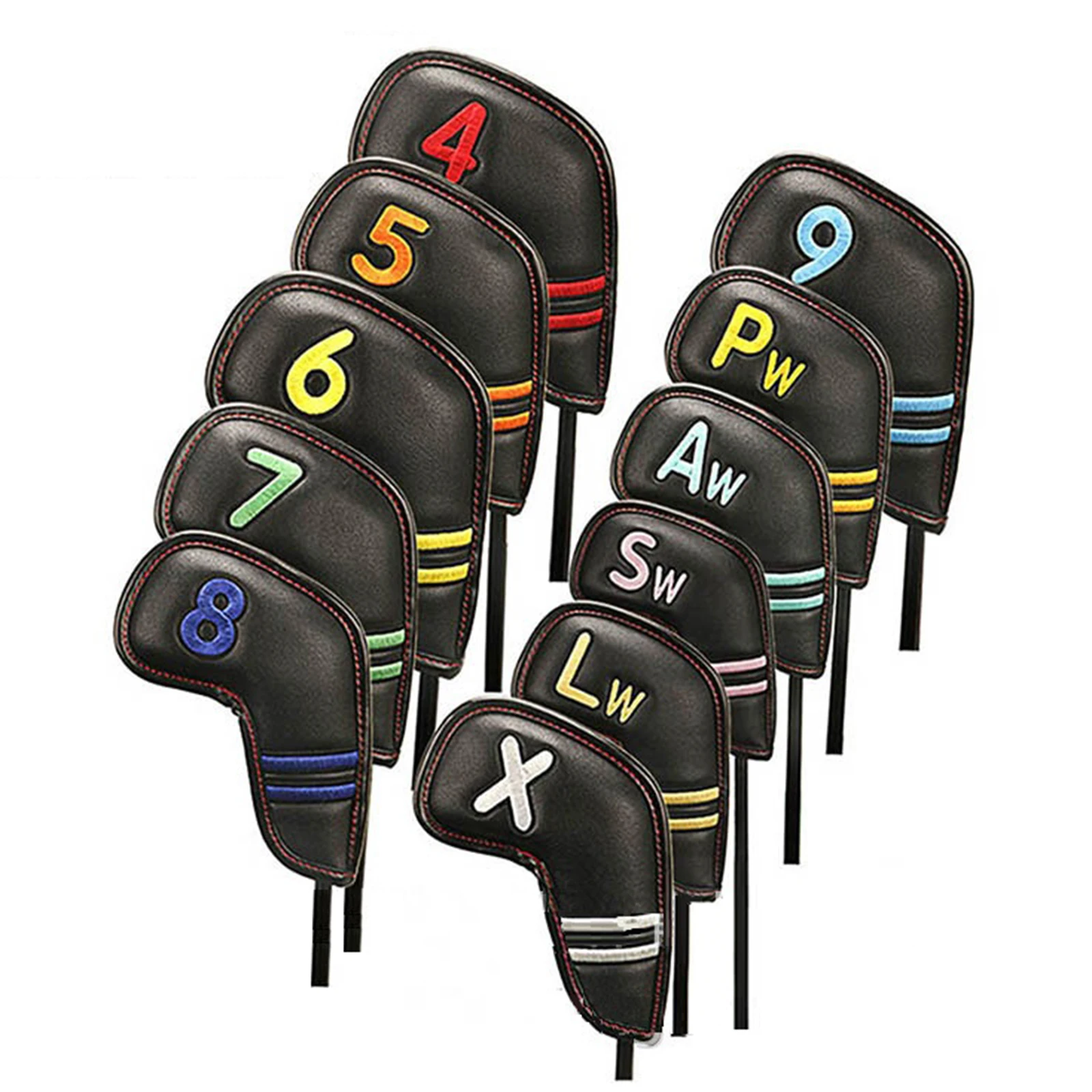Headcover Pu Leather Irons Head Cover Protector Club Case With Number 4,5,6,7,8,9,p,a,s,l,x Gofer Gift