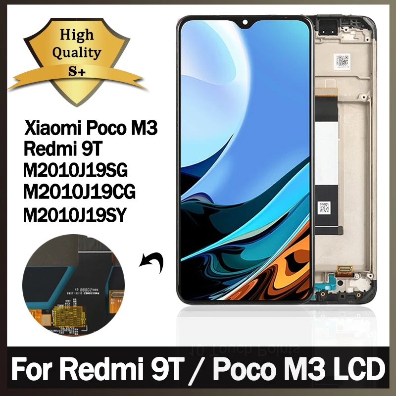Оригинальный ЖК-дисплей для Xiaomi Redmi 9T 9M2010J19SG, дигитайзер сенсорного экрана в сборе для Poco M3 M2010J19CG, ЖК-экран