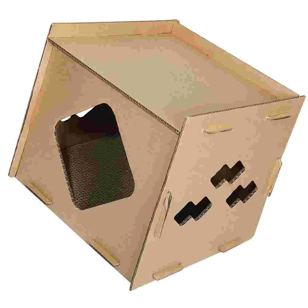 

Small Cat Scratcher Corrugated Scratching Post Cardboard House Large Bed Paper Wall Scratchers Indoor Cats