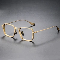 handmade retro pure titanium glasses frame usa brand d125 big face square full frames polygon eyeglasses 2022 fashion optic lens