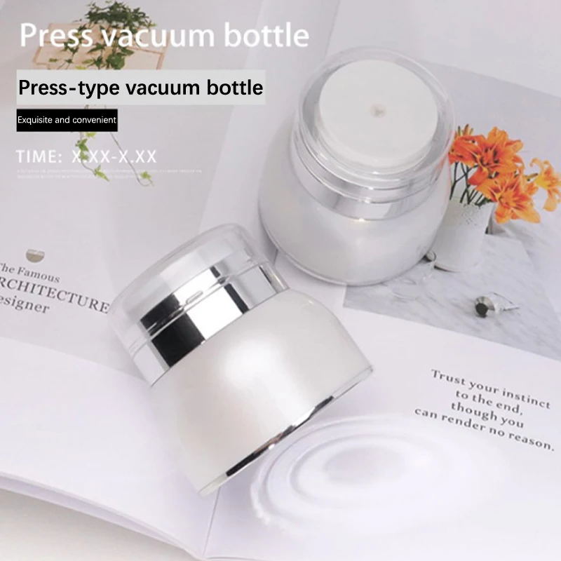 

1pcs Cosmetic Jar Empty Acrylic Lotion Cans Vacuum Bottle Press Cream Pot Sample Vials Airless Makeup Container