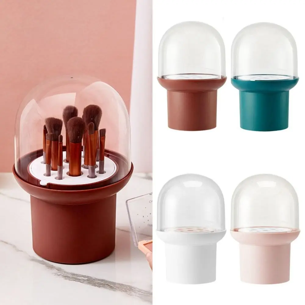 

Pp Makeup Brush Storage Box New Portable Dustproof Cosmetic Brush Bucket Rotating Multifunctional Desktop Shelf Desktop