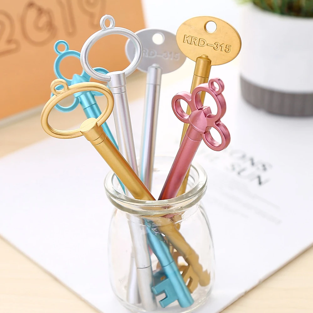 

30Pcs Bulk Korean Vintage Pens Cute Key Gel Pen Erasable Funny Stationery Kawaii Ballpoint Cool School Kawai Thing Stuff Goods