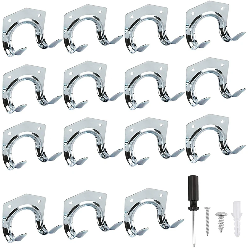 

Hook Tool Holder Set 15 Pack Garden Tool Holder Storage Hook Hanger Wall Mount Double Hook For Garage Barn Shed