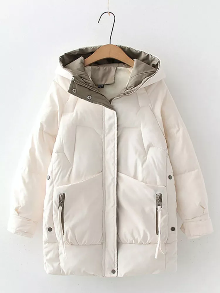 New2022 Women Winter Thick Hooded Down Jacket Cotton Long Warm Padded Parka For Women Plus Size 2XL Winter Coat