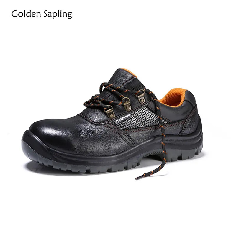 

Golden Sapling Work Safety Shoes Genuine Leather Footwear Fashion Men's Casual Shoe Classics Flats Outdoor Tooling Loafers Men