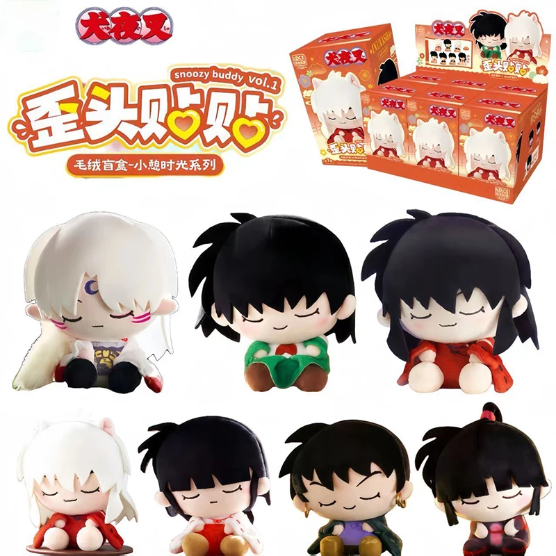Фото В наличии оригинальное популярное аниме Inuyasha слепая коробка наклонная наклейка на голову Snoozy Buddy Vol.1 Mystery Box игрушки детские подарки на день рождения №1