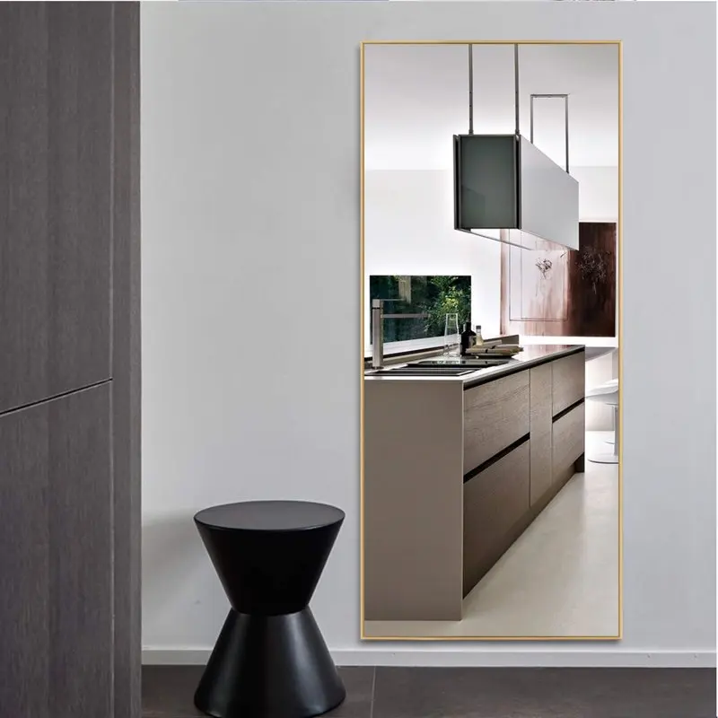 

47"*22" Full Length Body Mirror Floor Hanging Mirror for Bedroom Dorm Room Gold