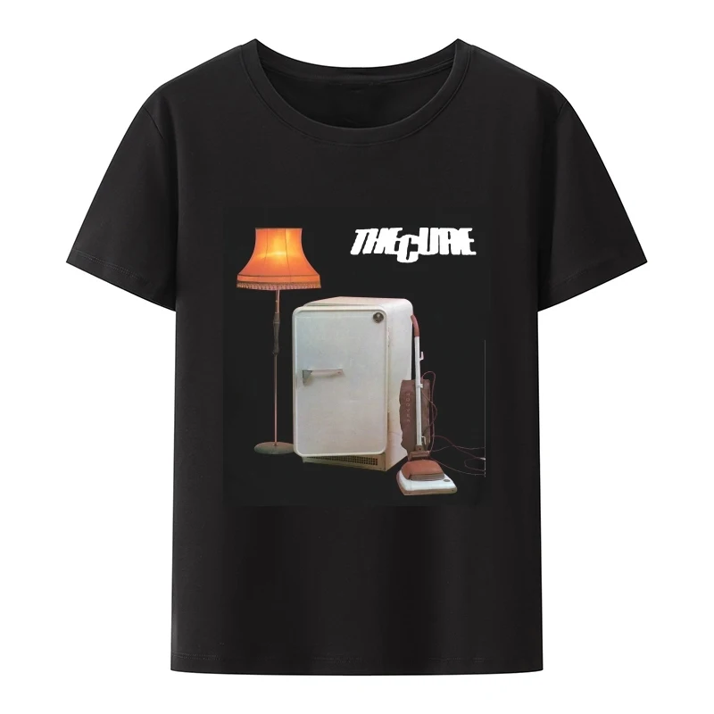 

The Cure Three Imaginary Boys Album Cover Mens Black Tee Nostalgia Camisetas Mujer Graphic Tees Women's Cropped Lovely Cool Gift