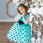 Детское вечерние еннее платье в горошек, на Возраст 4-10 лет