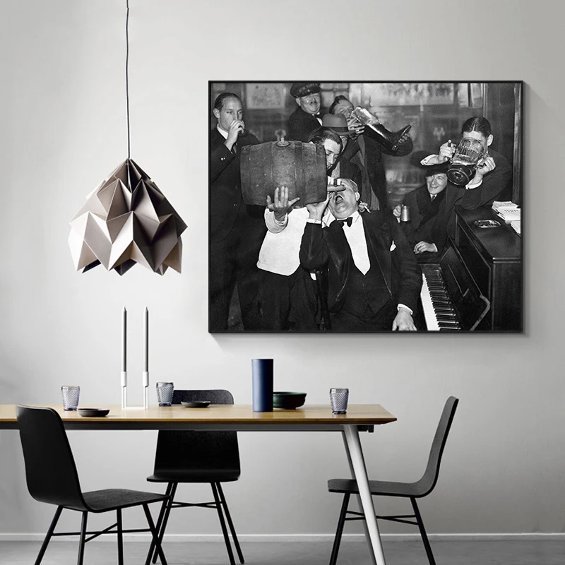 

End Prohibition Vintage Photo Wall Canvas Print Art Poster Black White Beer Drinking Picture For Living Room Home Decor Cuadros