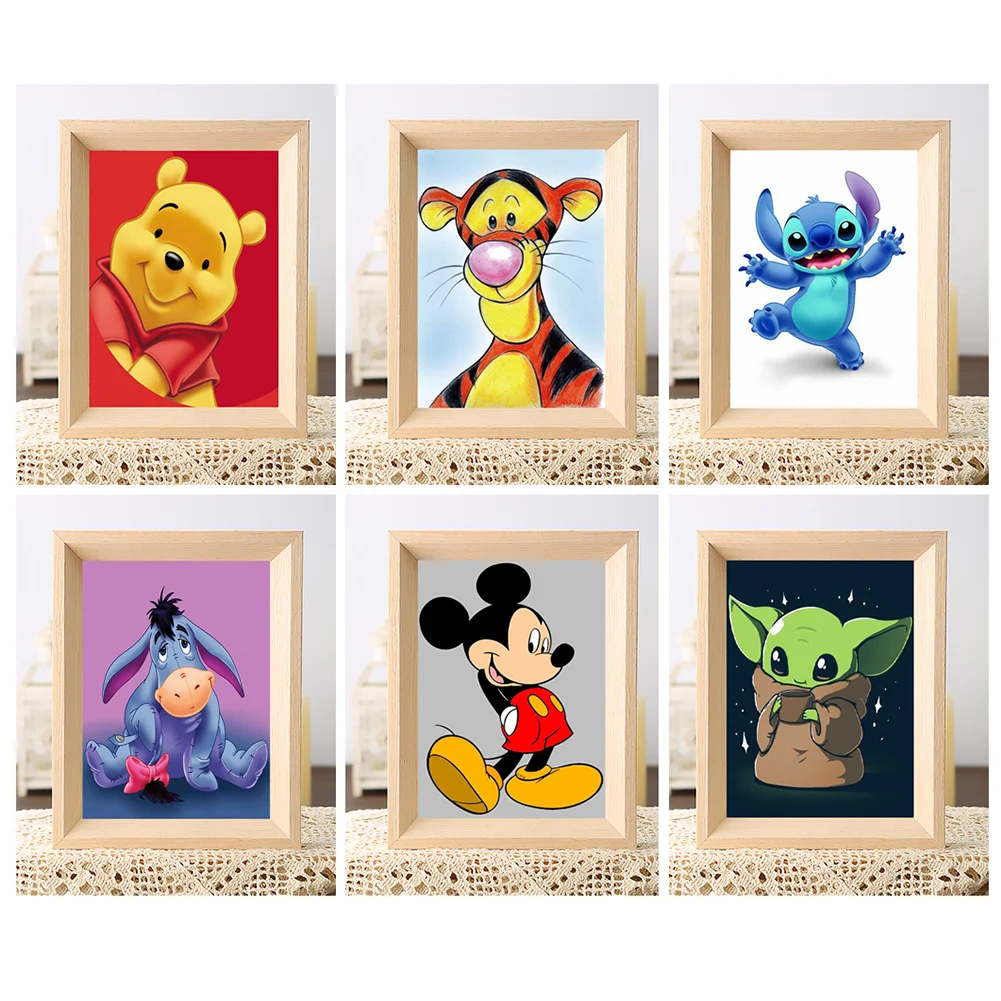 

5D DIY Diamond Painting Kit for Kits Disney Stitch Mickey Mouse Cartoon Rhinestones Embroidery Mosaic Art Crafts Children Gift