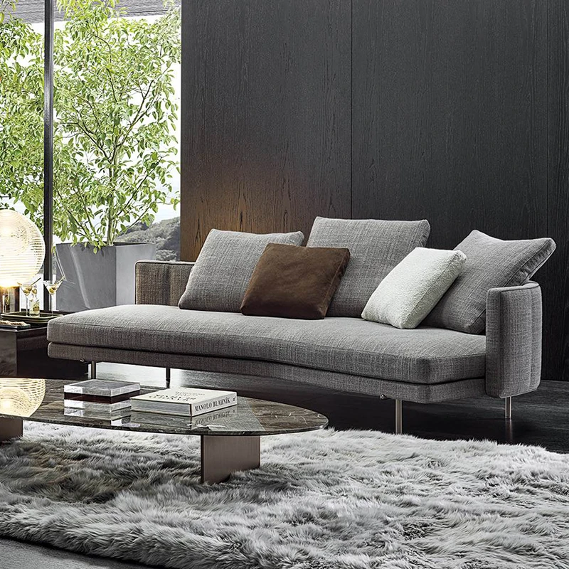 

Итальянский кожаный диван, маленький трехместный диван, современный минималистичный изогнутый диван, роскошный большой плоский диван