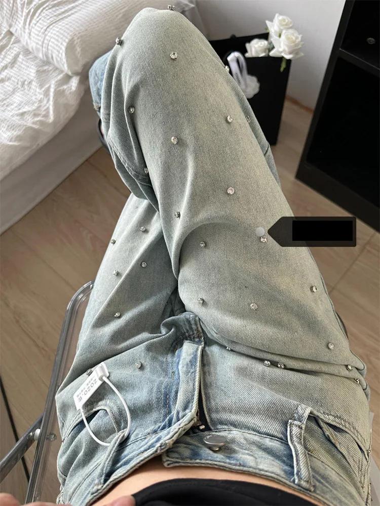 Женские свободные плиссированные джинсы с высокой талией