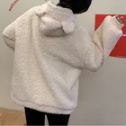 Женский свитшот на молнии, с длинным рукавом и искусственным мехом