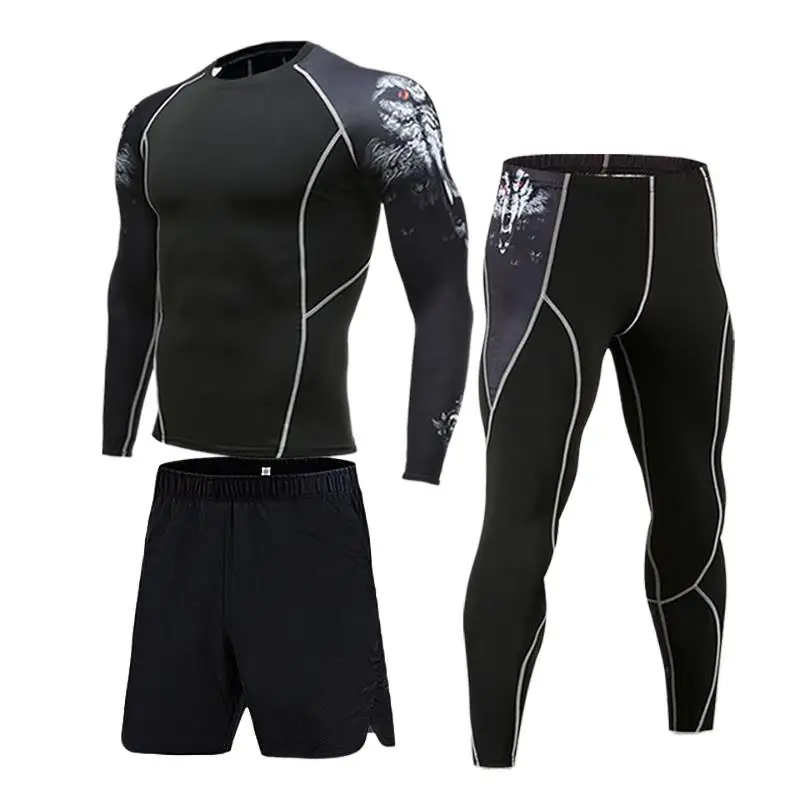 

Man Compression Quick Drying Sports Suit Perspiration Fitness Training Kit Rashguard Male Sportswear Jogging Running Clothes
