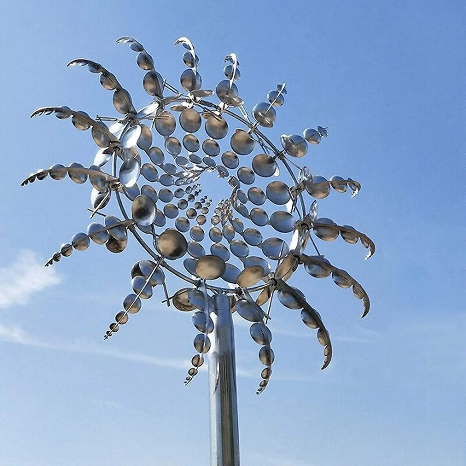 Mulino a vento in metallo unico e magico, mulino a vento rotante a vento in metallo 3D, giardino e giardino giardino vento Spinner regalo creativo