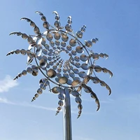 unique and magical metal windmill 3d wind power metal wind rotating windmill garden and garden lawn wind spinner creative gift