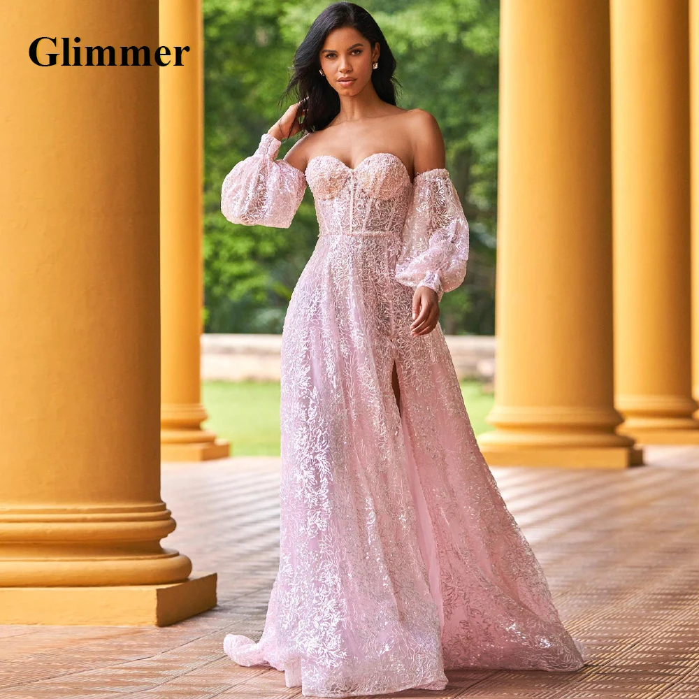 

Glimmer Luxury Pastrol Evening Dress Puff Sleeves Formal Prom Gowns Made To Order Celebrity Vestidos Fiesta Gala Robes De Soiree