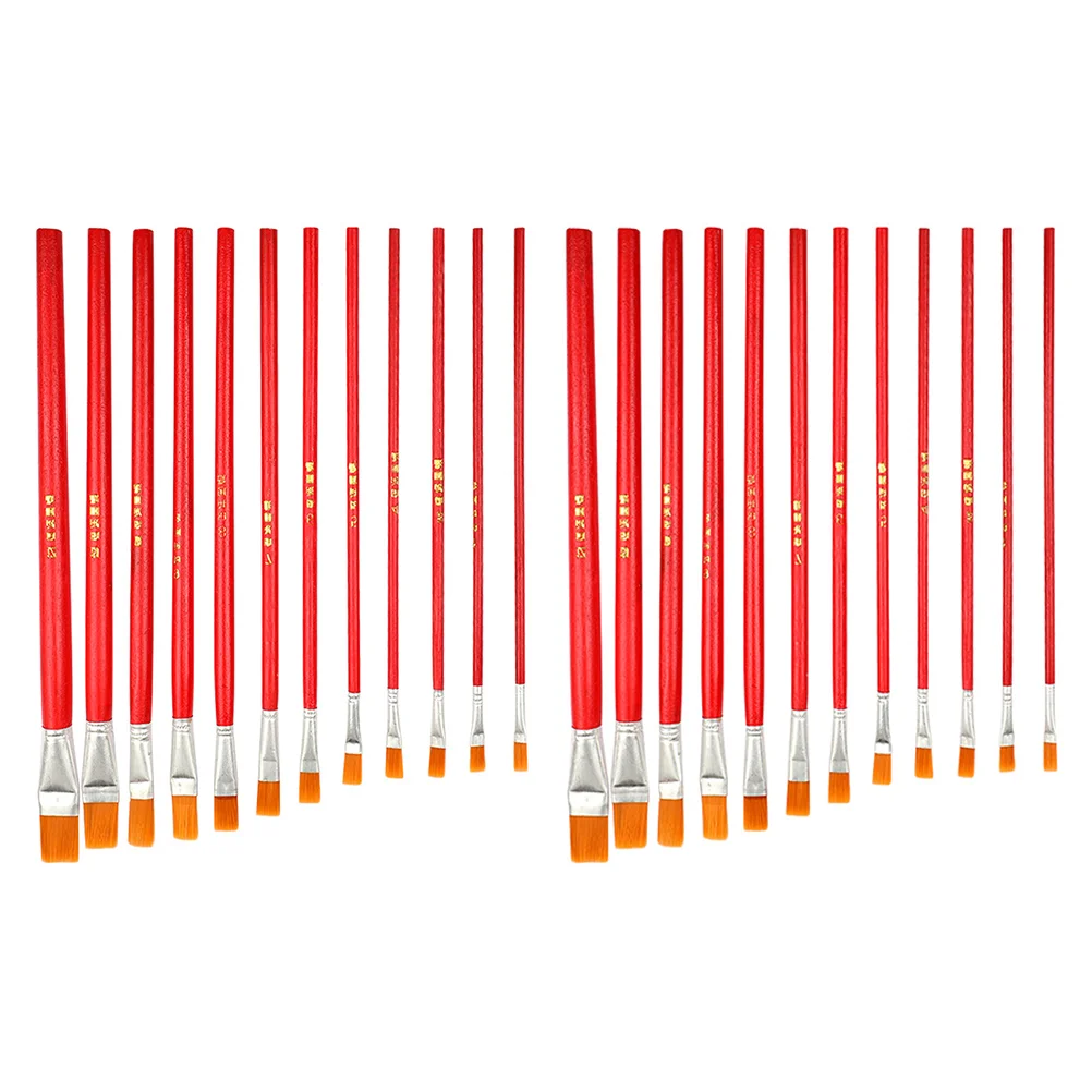 

24pcs Brushes Set Kids Nylon Flat Hair Small Oil Watercolor Artist Painting Kits Bulk for Painting